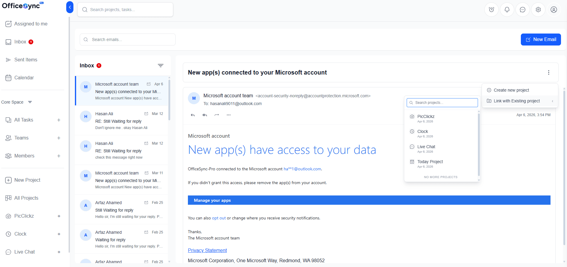 OfficeSyncPro Dashboard Preview